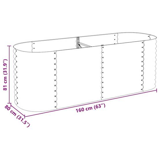 Vidaxl - Lit surélevé de jardin 240x80x81 cm Acier galvanisé Gris vidaXL 45523 - Image 3
