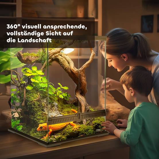 Terrarium en verre noir 45 x 45 x 60 cm - PANGIVO - Image 7