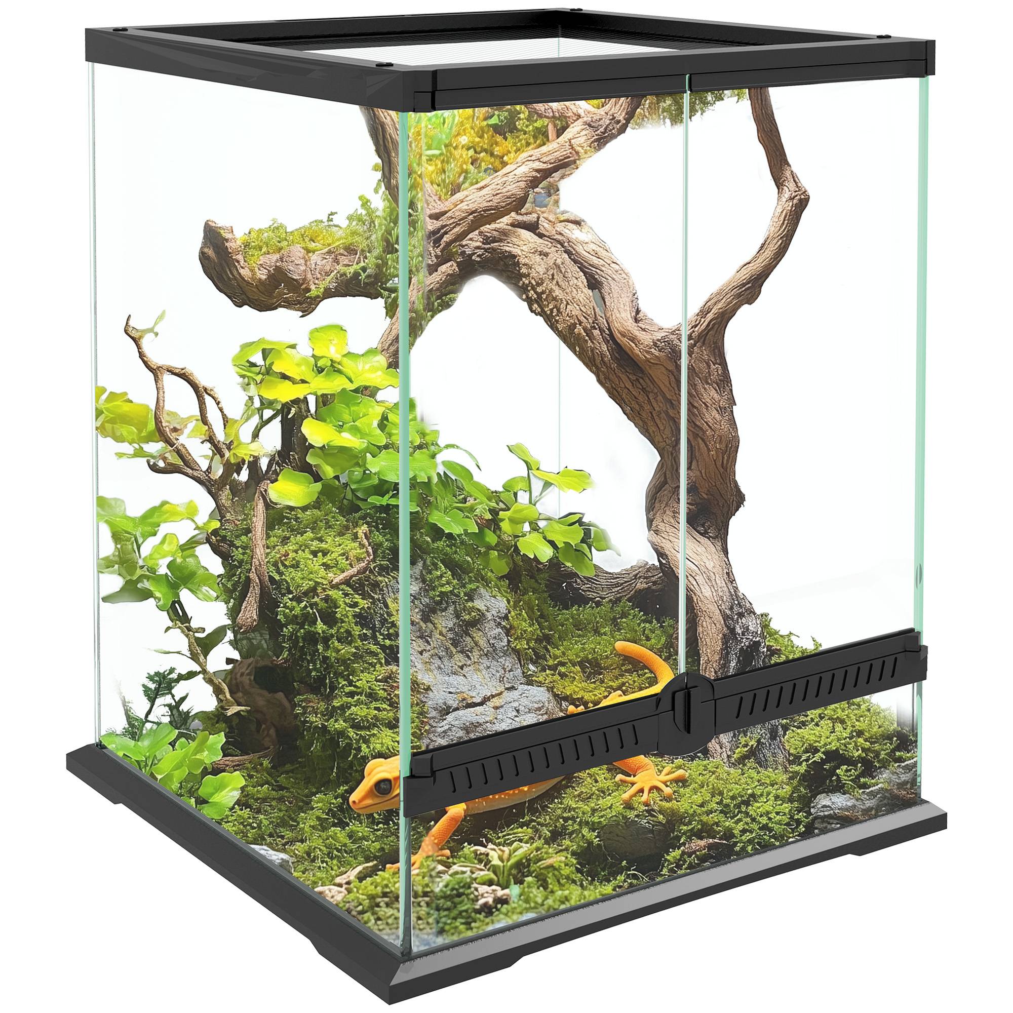 Terrarium en verre noir 45 x 45 x 60 cm - PANGIVO - Image 1