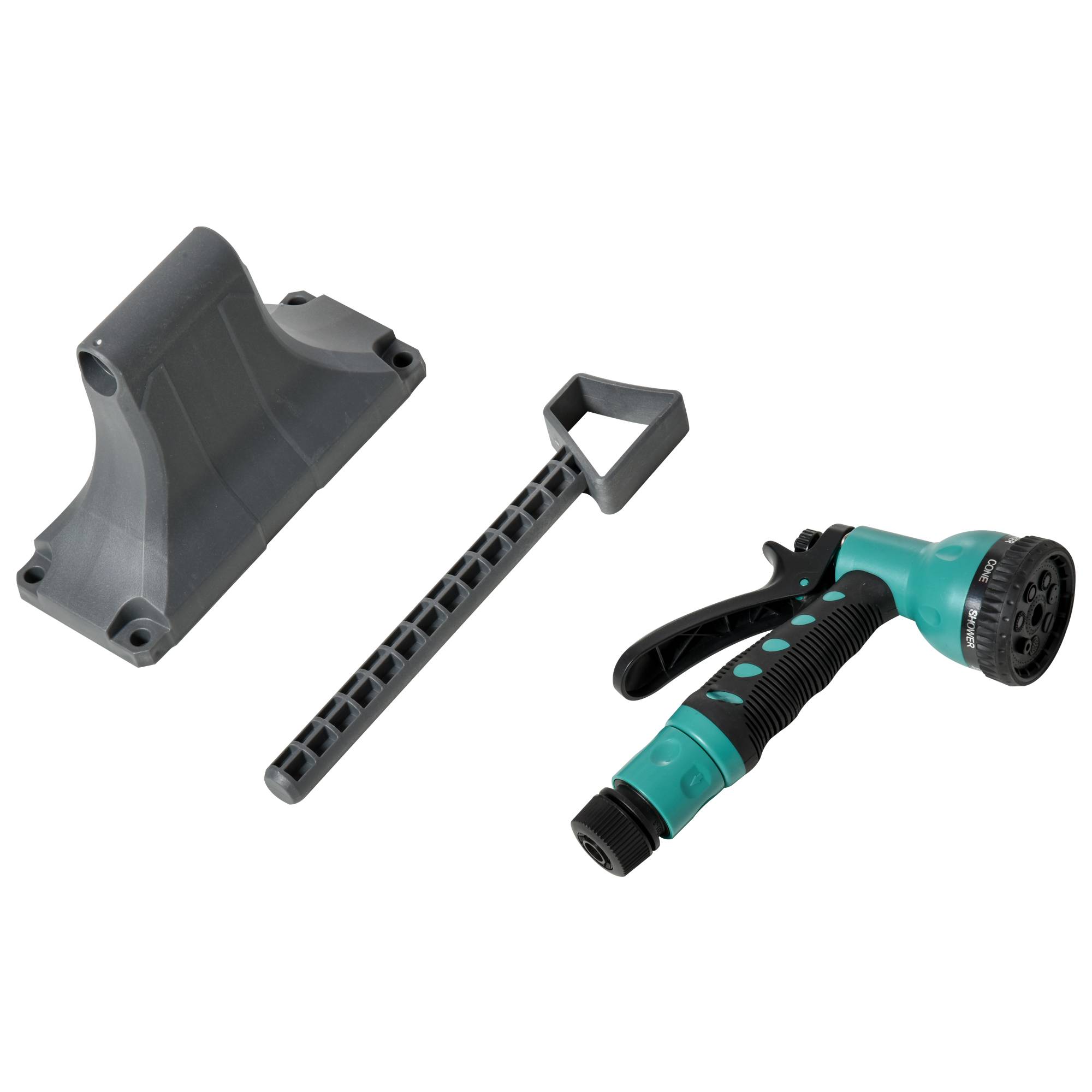 ComfortXL - Enrouleur tuyau arrosage automatique plastique turquoise 15 + 1,4 m mural pivotant 180° - ComfortXL Outdoor Living - Image 9