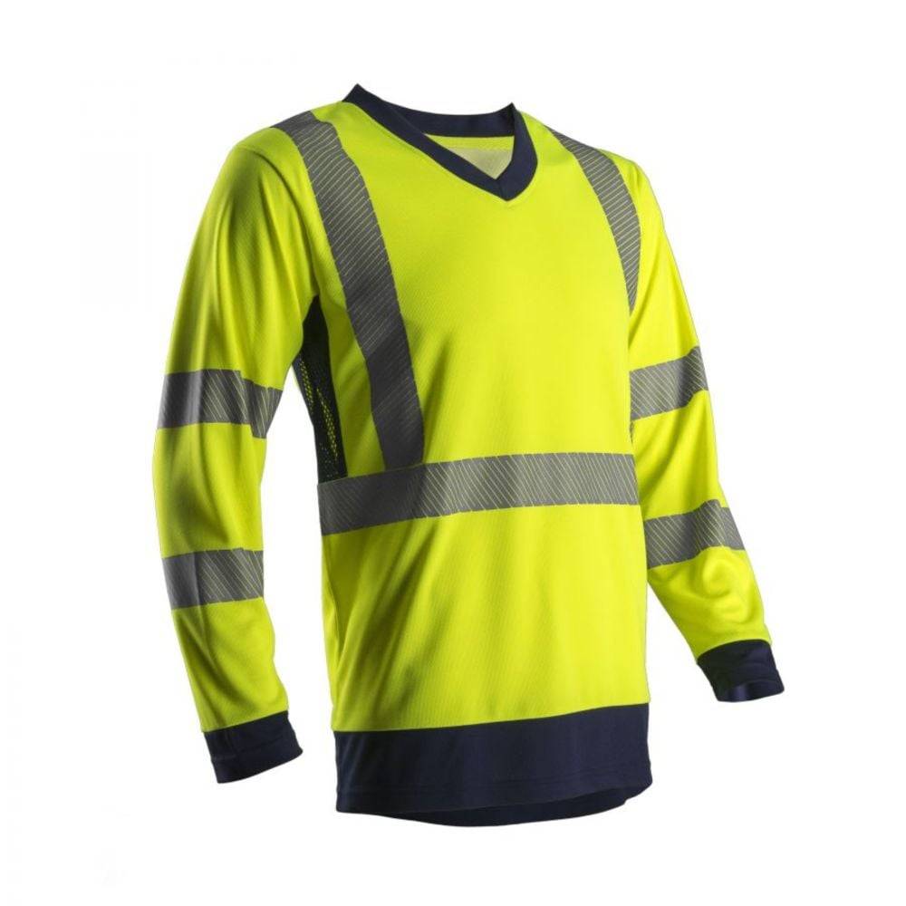 T-shirt manches longues haute visibilité Coverguard SUNO SUNA Jaune / Marine M