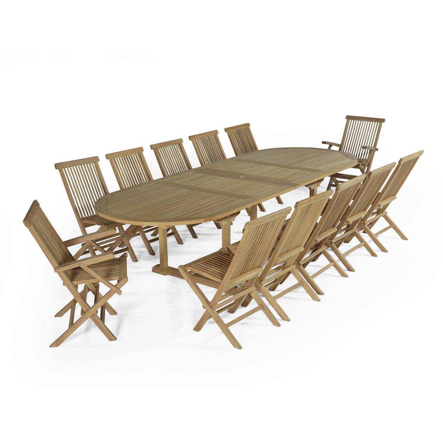 Salon de jardin Miami 12–14 places teck massif extensible – Teck’Attitude - Image 3