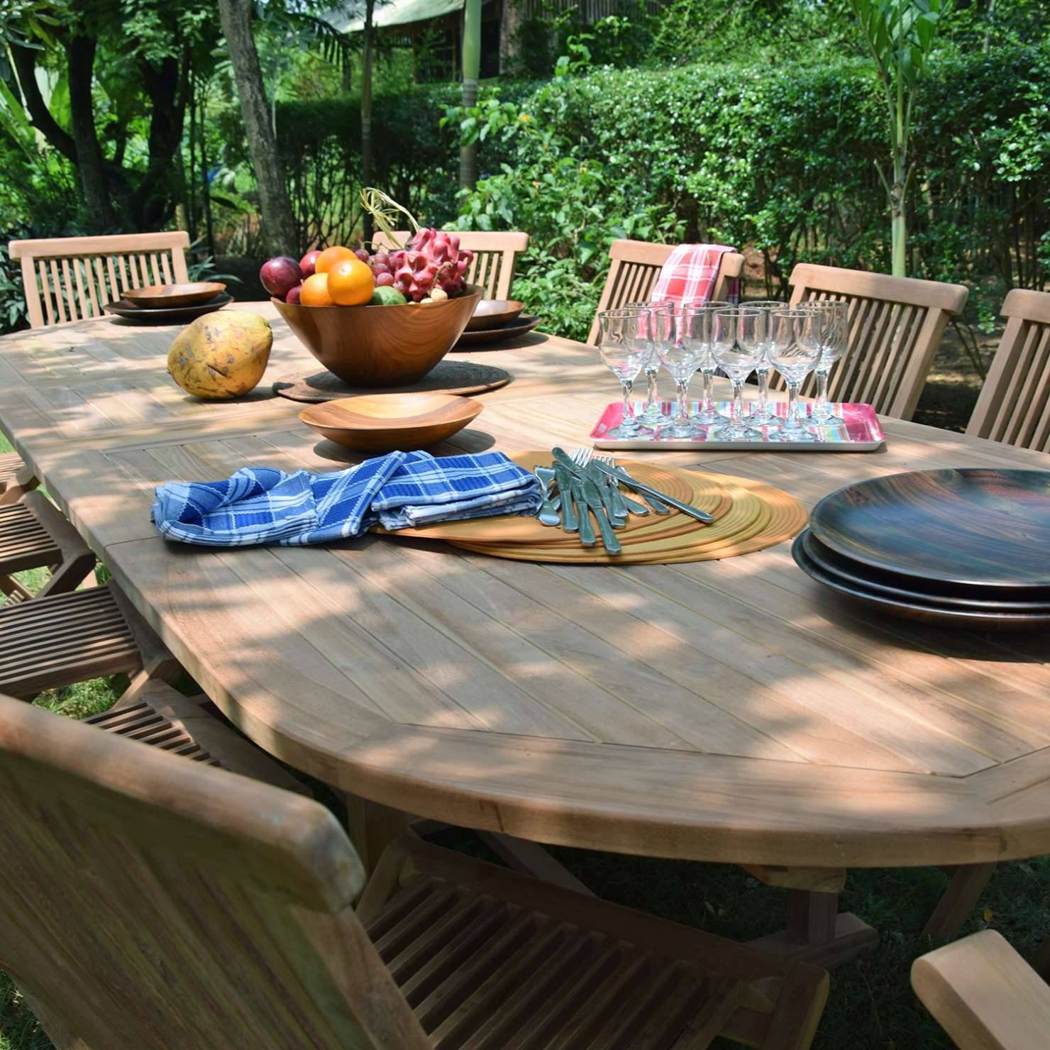 Salon de jardin Miami 12–14 places teck massif extensible – Teck’Attitude - Image 4