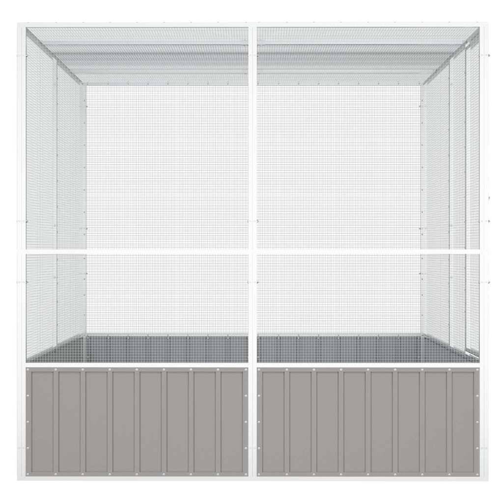 Vidaxl - Cage à oiseaux Gris 213,5x217,5x211,5 cm Acier galvanisé vidaXL 171552 - Image 5