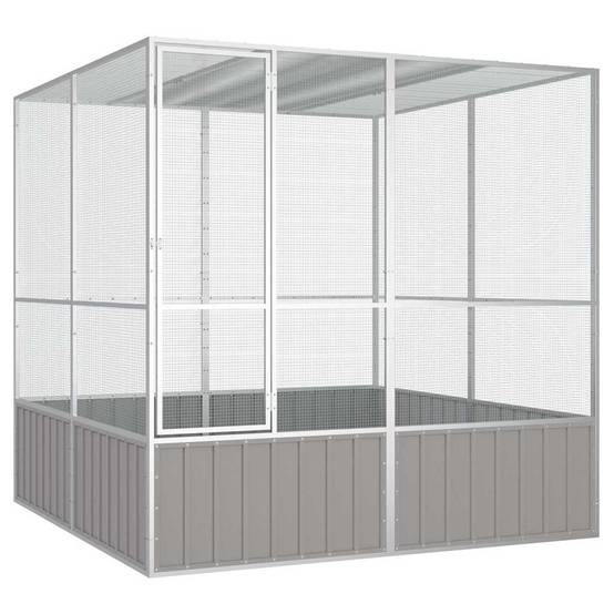 Vidaxl - Cage à oiseaux Gris 213,5x217,5x211,5 cm Acier galvanisé vidaXL 171552 - Image 1