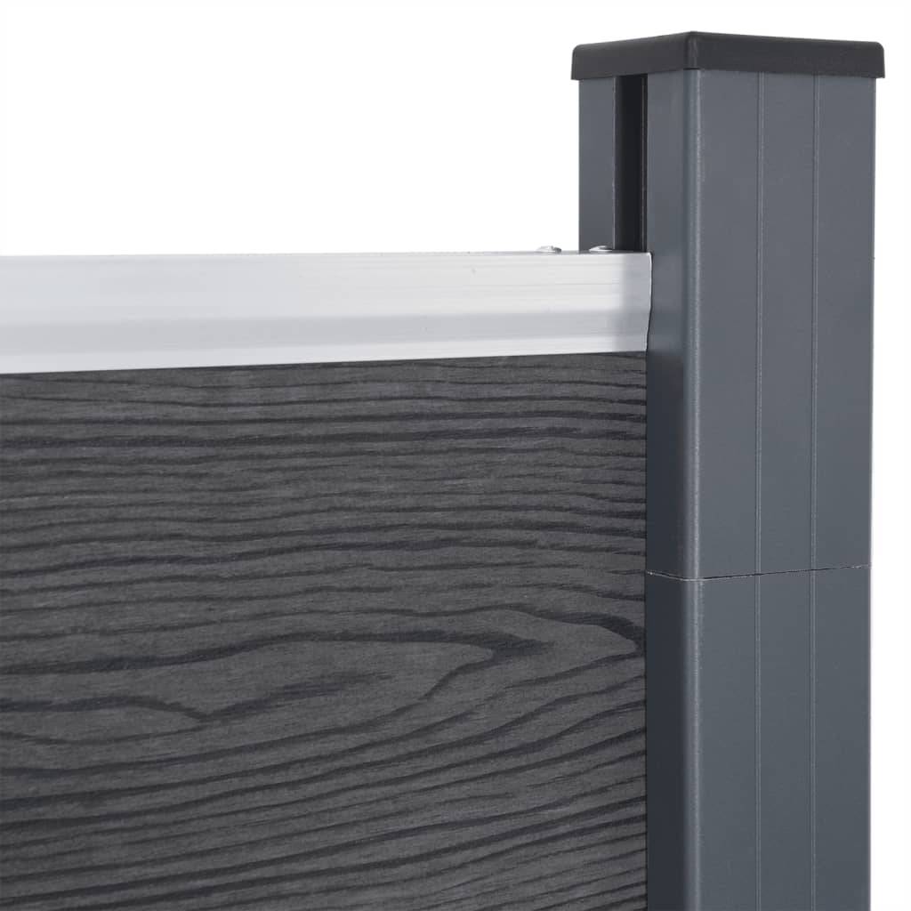 Ensemble de panneaux de clôture WPC gris 180 x 186 cm - PANGIVO - Image 5
