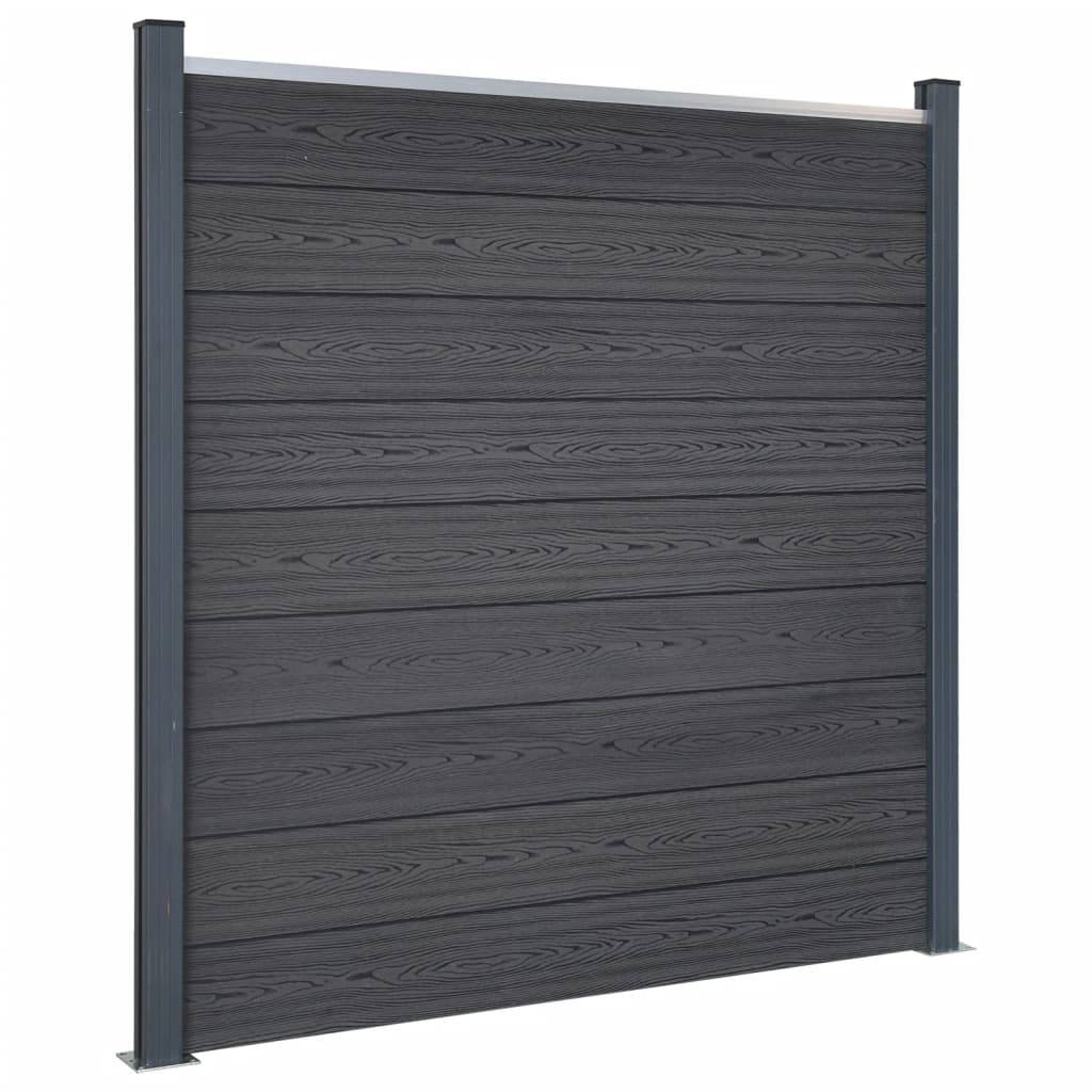 Ensemble de panneaux de clôture WPC gris 180 x 186 cm - PANGIVO - Image 1