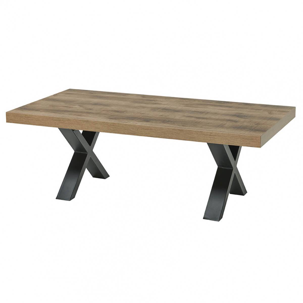 Ensemble Table Basse + Meuble TV Aspect Bois et Métal - JENNA - Image 3