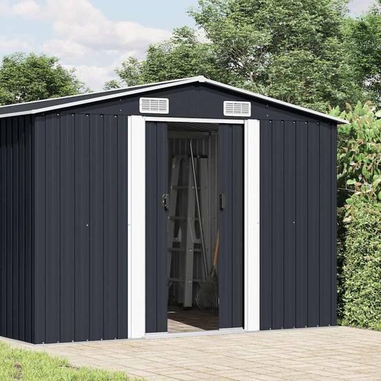 Vidaxl - Abri de jardin 257x392x181 cm Métal Anthracite 10.1m² vidaXL 143346 - Image 1