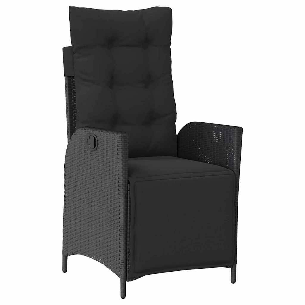 Ensemble de salle à manger pour jardin 3 pcs | Mobilier d'extérieur Noir polyrotin Maison Chic - Image 6
