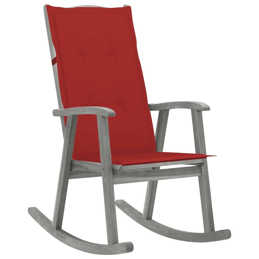 Vidaxl - Chaise à bascule avec coussins Gris Bois d'acacia massif vidaXL 3064215 - Image 1