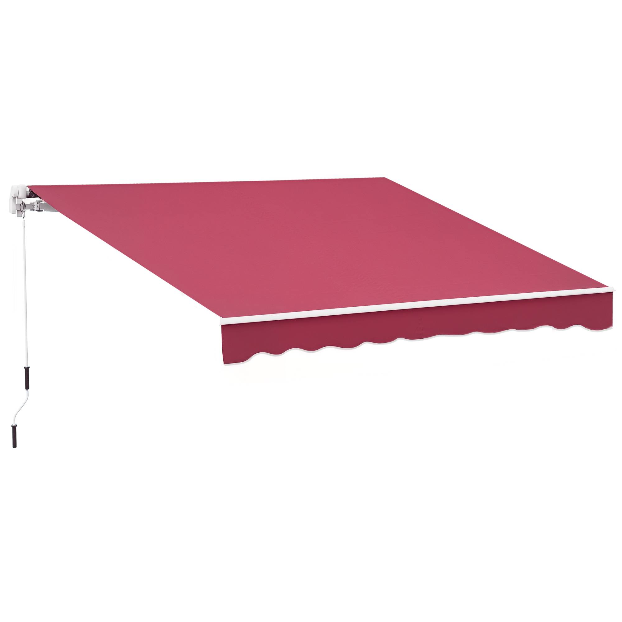 Store banne manuel rouge 395x245 cm en aluminium et polyester 280 g/m², protection solaire design sobre pour façade pratique et coloré - Image 1