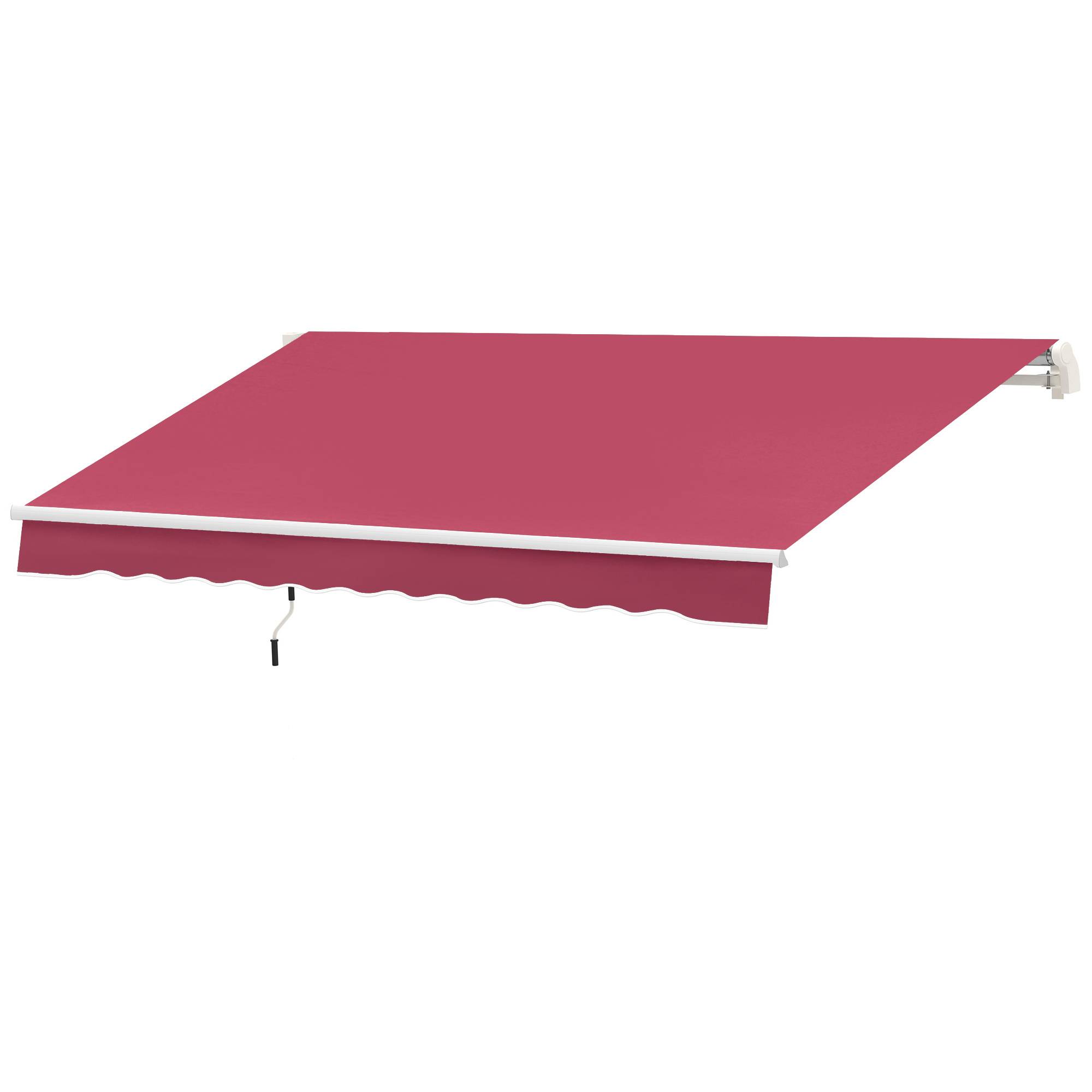 Store banne manuel rouge 395x245 cm en aluminium et polyester 280 g/m², protection solaire design sobre pour façade pratique et coloré - Image 2