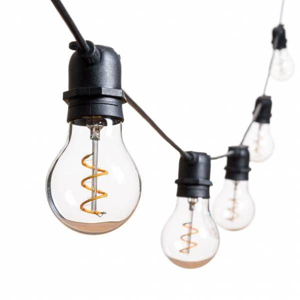 Lotti - Guirlande guinguette vintage extérieur filament spirale blanc chaud basse tension 36V 5M 10 LED extensible Lotti - Image 2