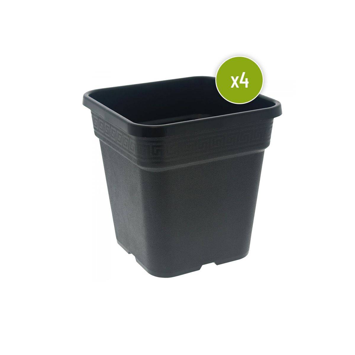 Lot de 4 POTS CARRE NOIR 36.5 x 36.5 x 36 cm - 30 L - Image 1