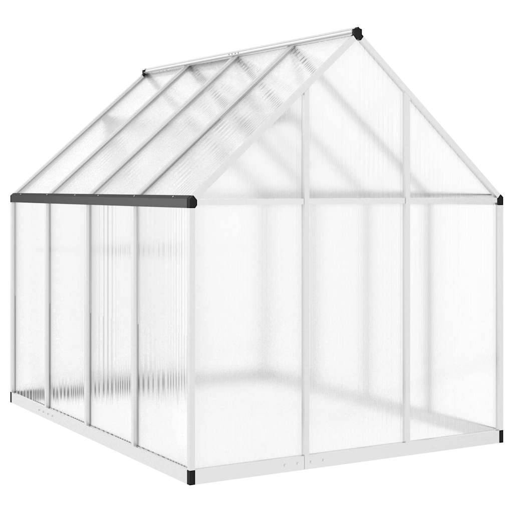 Serre aluminium et polycarbonate argenté 224 x 169 x 195 cm - PANGIVO - Image 5
