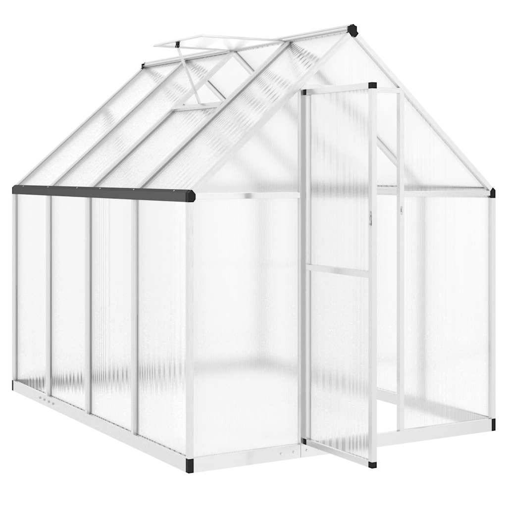 Serre aluminium et polycarbonate argenté 224 x 169 x 195 cm - PANGIVO - Image 6