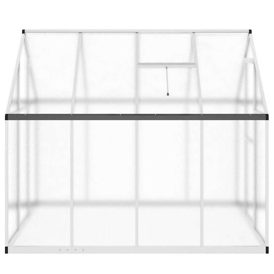 Serre aluminium et polycarbonate argenté 224 x 169 x 195 cm - PANGIVO - Image 4