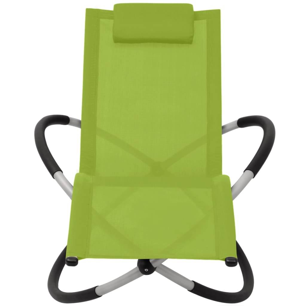 Helloshop26 - Transat chaise longue bain de soleil lit de jardin terrasse meuble d'extérieur géométrique d'extérieur acier vert - Image 2