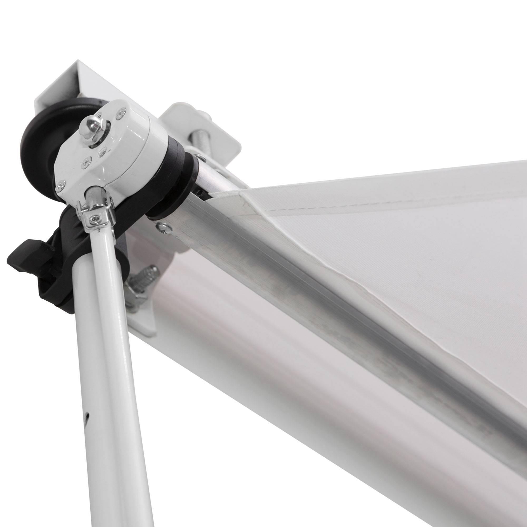 Store banne rétractable manuelle 300 x 150 x 170-280 cm avec hauteur réglable, manivelle et protection solaire pour terrasse, blanc - Image 10