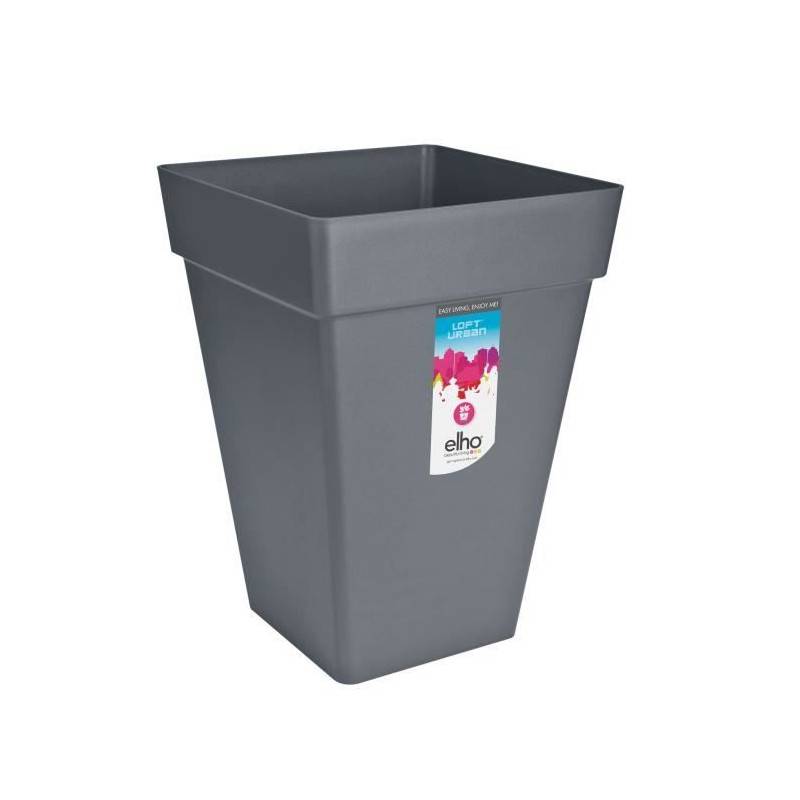 Elho - Elho Bac A Plantes Carrée Haut - 37 Cm - Gris Anthracite - Image 1