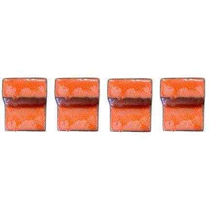 Lot de 4 pieds de pot 6cm aurore fait à la main en terre cuite émaillée