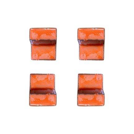 Lot de 4 pieds de pot 6cm aurore fait à la main en terre cuite émaillée - Image 2