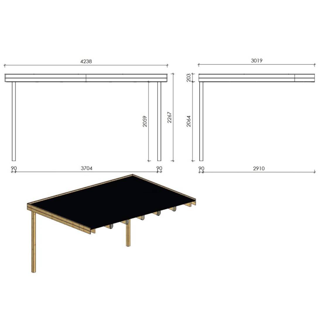 Altanka - Pergola de jardin 3.02x4.24m - traité - DOM180 - ALTANKA - Image 3