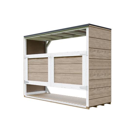Timbela - Abri de jardin pour poubelles, Cache poubelle extérieur 1,62 m² / 3x240L - Timbela M982A-TERRA BROWN - Image 3