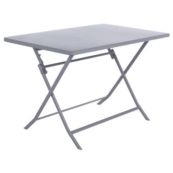 Hesperide - Table de jardin pliante rectangulaire "Greensboro" gris quartz 4 places en acier traité époxy Hespéride - Image 1