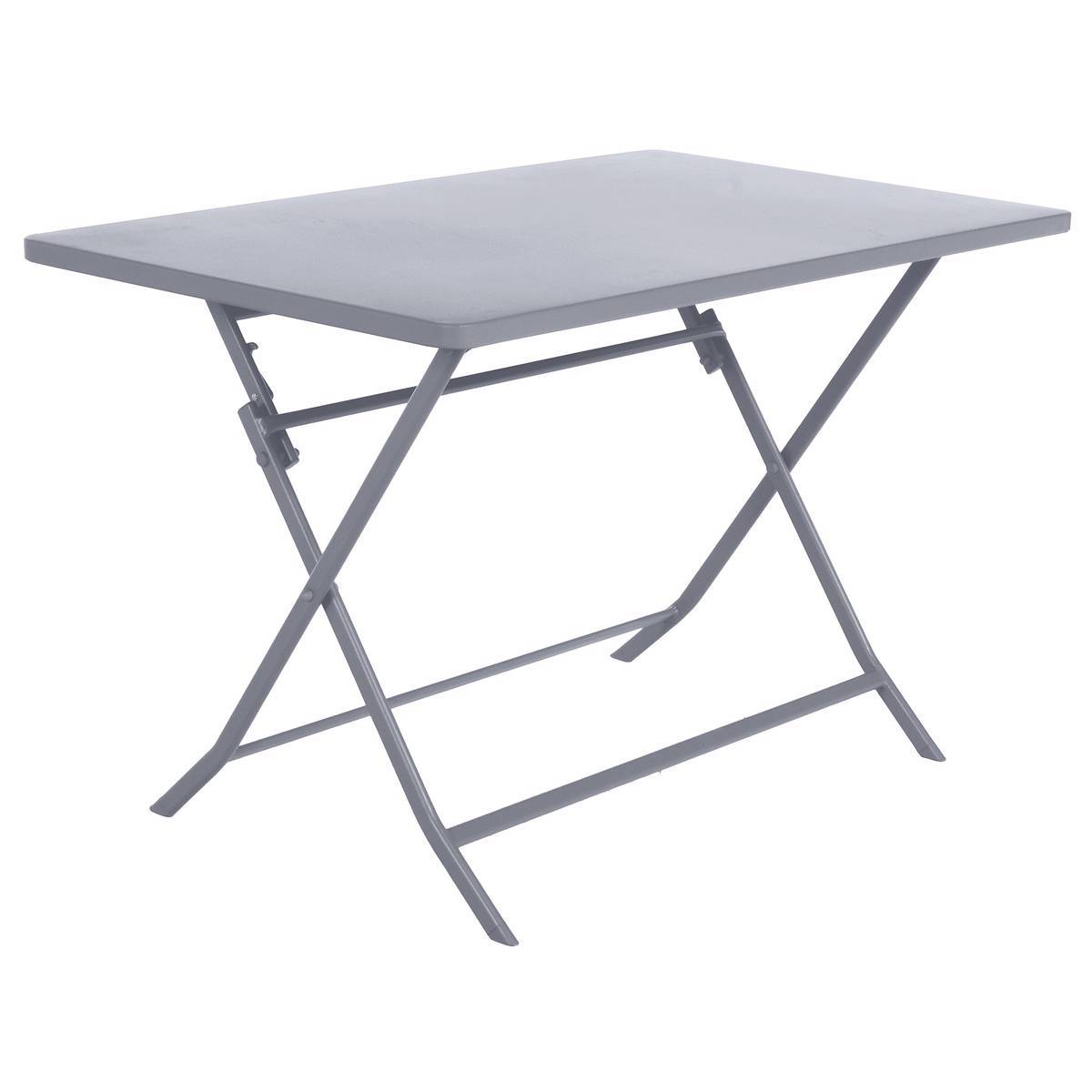 Hesperide - Table de jardin pliante rectangulaire "Greensboro" gris quartz 4 places en acier traité époxy Hespéride - Image 1