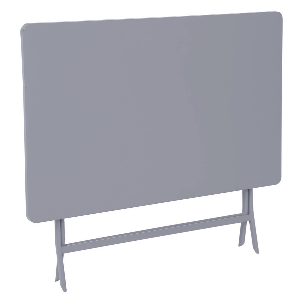 Hesperide - Table de jardin pliante rectangulaire "Greensboro" gris quartz 4 places en acier traité époxy Hespéride - Image 3