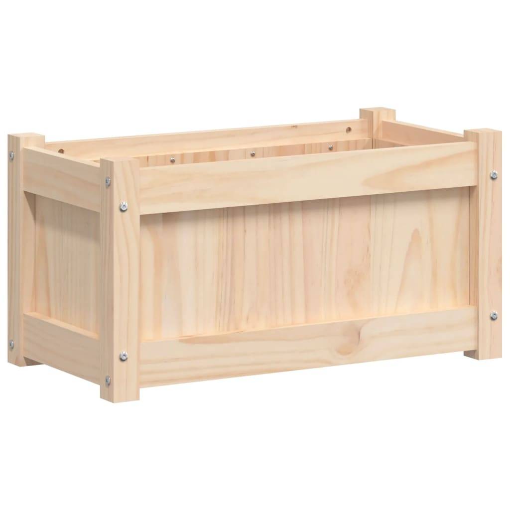 Helloshop26 - Jardinière bac lit surélevé plantes fleurs terrasse jardin d'extérieur 60 x 31 x 31 cm bois de pin massif marron - Image 1