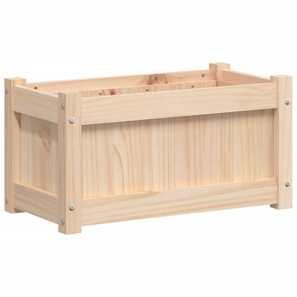 Helloshop26 - Jardinière bac lit surélevé plantes fleurs terrasse jardin d'extérieur 60 x 31 x 31 cm bois de pin massif marron - Image 4