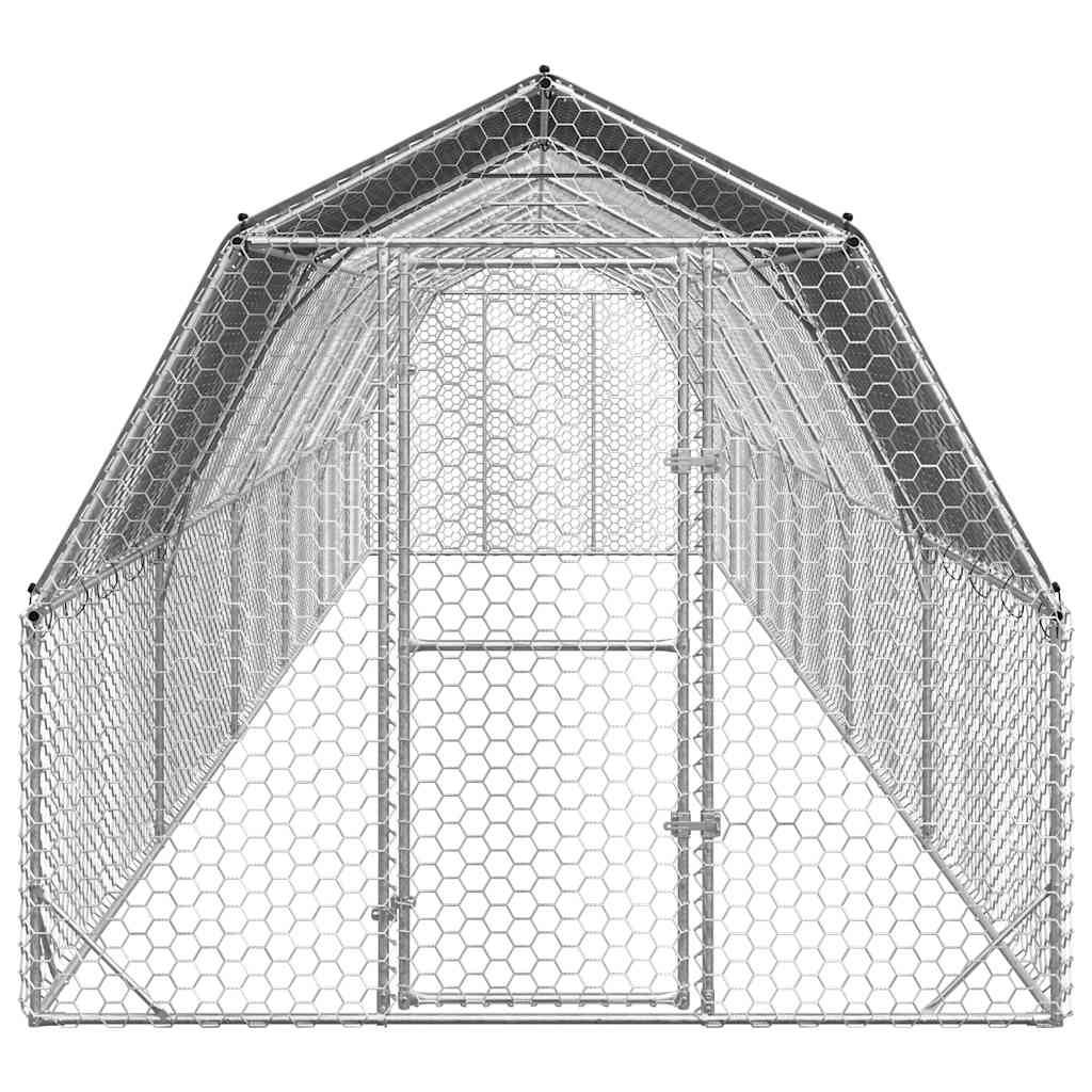 Poulailler acier argent 2,5 x 12 x 2,25 m - Prolenta premium p3437.7 - Image 3