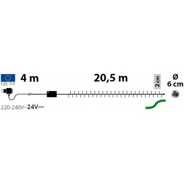 Lotti - Guirlande lumineuse rouge Boa 20 mètres 1000 LED extérieur 8 modes 24V IP44 Lotti - Image 2