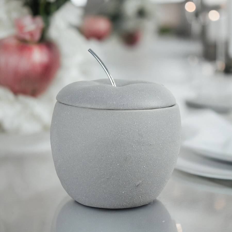 Brûle Parfum Pomme d'Amour - Brûleur Cire Parfumée – Diffuseur Parfum d'Ambiance – Bougeoir en Ciment - Haut: 12 cm - Zen'Arôme - Image 8