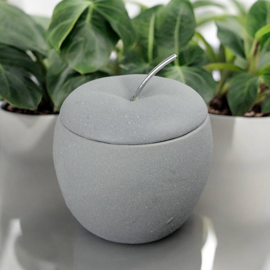 Brûle Parfum Pomme d'Amour - Brûleur Cire Parfumée – Diffuseur Parfum d'Ambiance – Bougeoir en Ciment - Haut: 12 cm - Zen'Arôme - Image 7