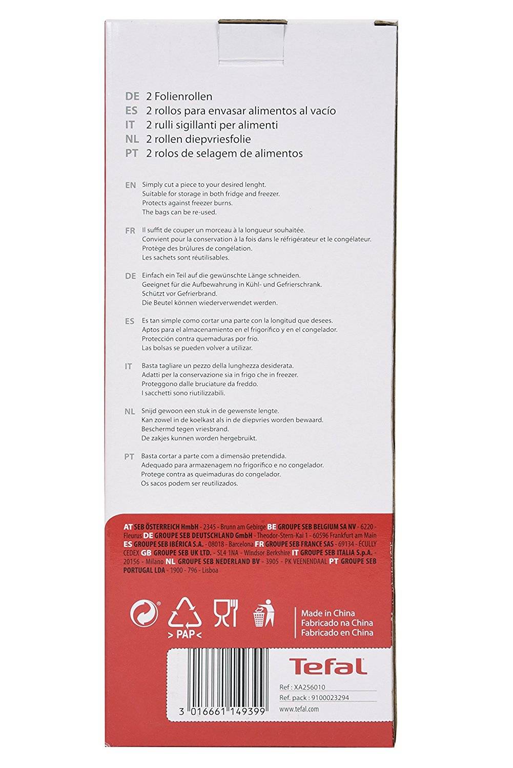 2 rouleaux pour emballage sous vide XA256010 Tefal - Image 3