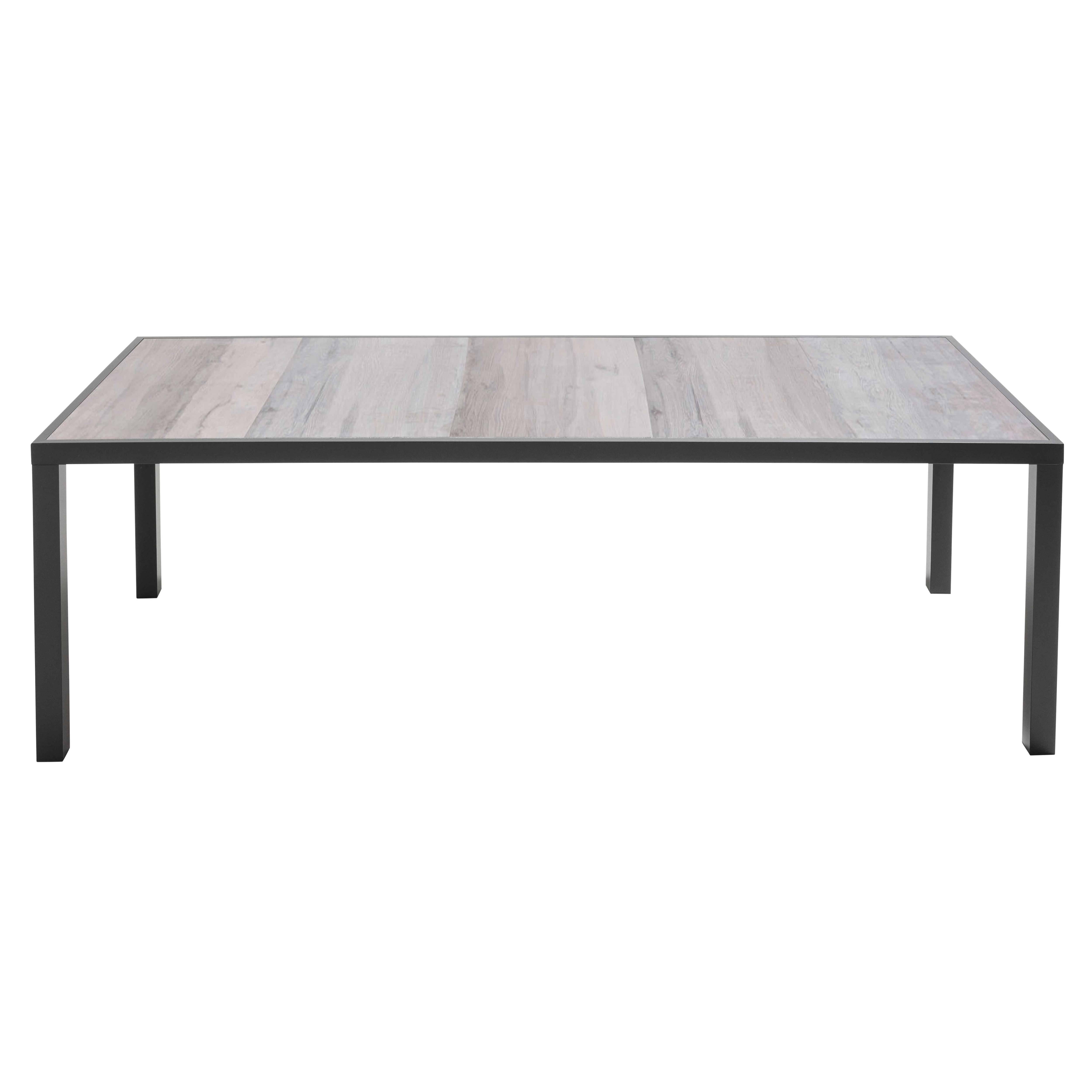 Oviala - Table de jardin en aluminium et céramique 10 places effet bois grisé - Oviala - Image 5