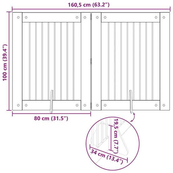 ComfortXL - Barrière chien pliable Bois d'ingénierie Intérieur 2 panneaux Chêne fumé 160,5cm - ComfortXL Outdoor Living - Image 9