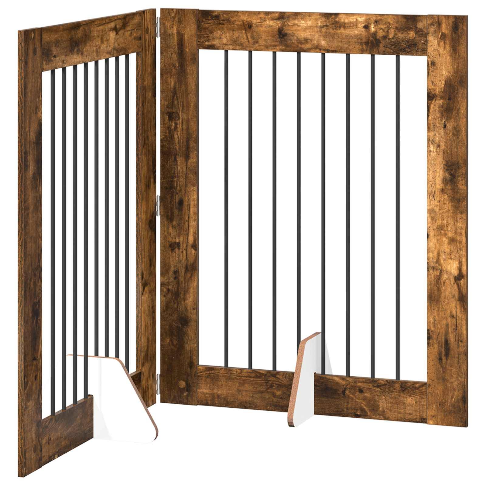 ComfortXL - Barrière chien pliable Bois d'ingénierie Intérieur 2 panneaux Chêne fumé 160,5cm - ComfortXL Outdoor Living - Image 2
