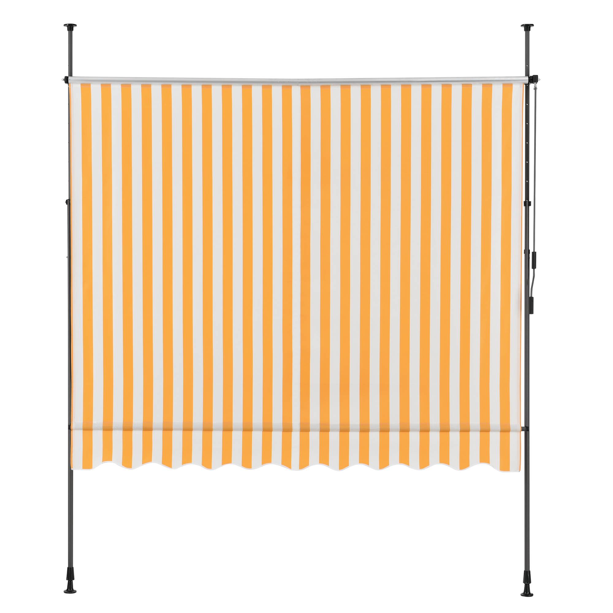 Pro.Tec - Store Banne Téléscopique Acier Polyester 150x120x220-309cm Jaune Blanc [pro.tec] - Image 5