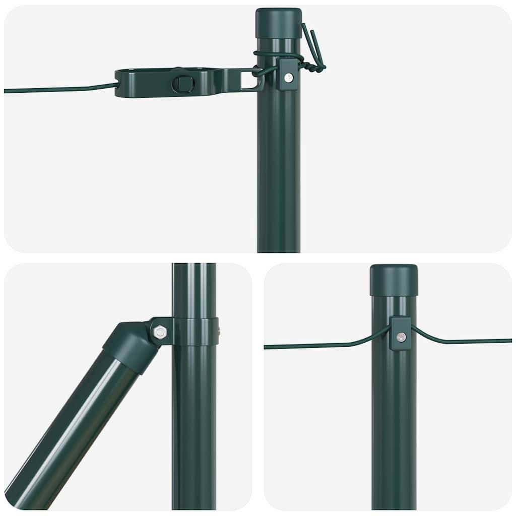 Poteau de clôture Acier galvanisé Vert 3,2 x 3,2 x 100 cm, Poids :48.6kg - PANGIVO - Image 6