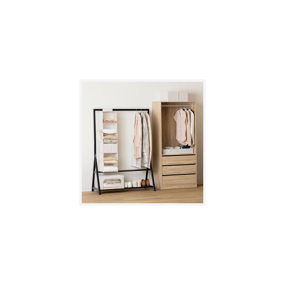 Housse à Vêtements à Suspendre "Dressy" 115cm Beige - Image 3