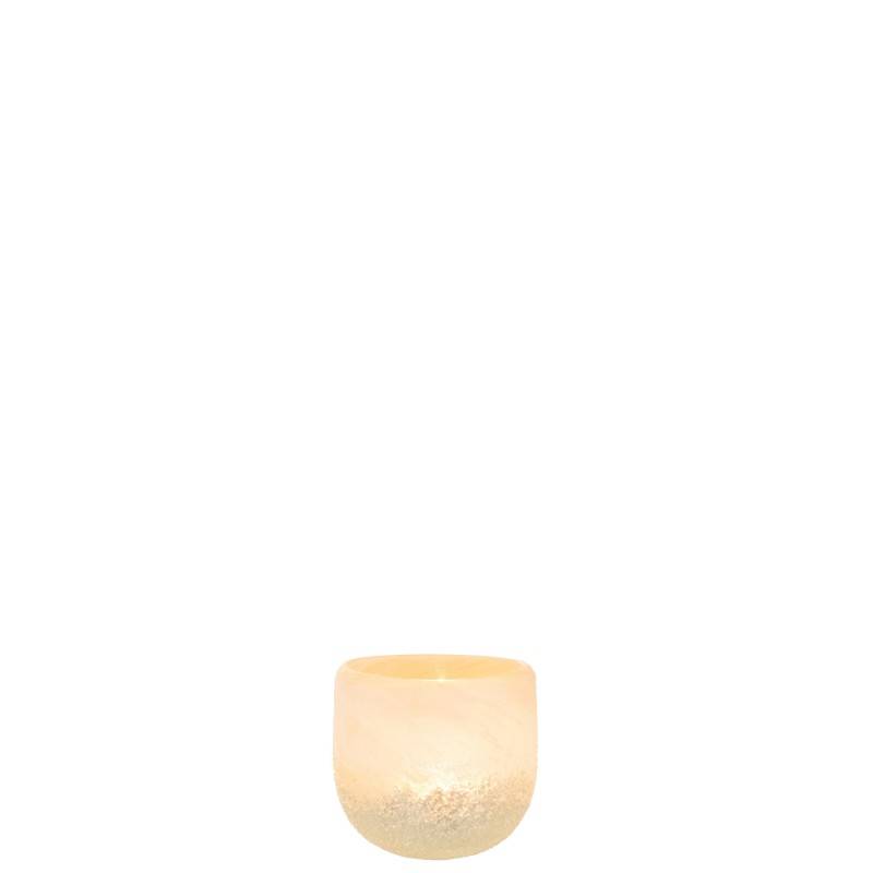 Photophore en verre beige 10.5x10.5x9.5 cm - J-Line - Image 2