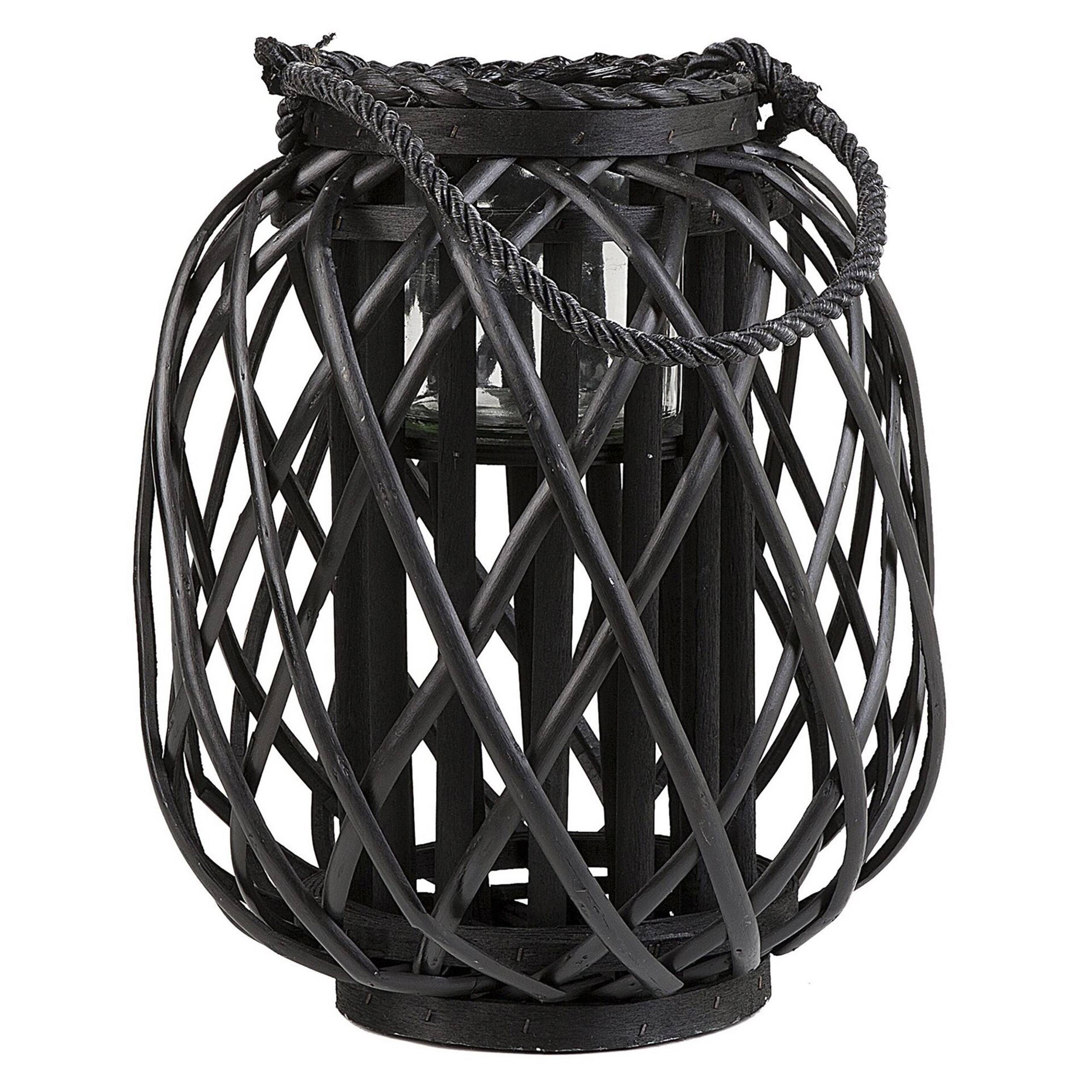 Beliani - Lanterne Bois de saule Noir MAURITIUS - 25x25x30- Beliani - Image 2