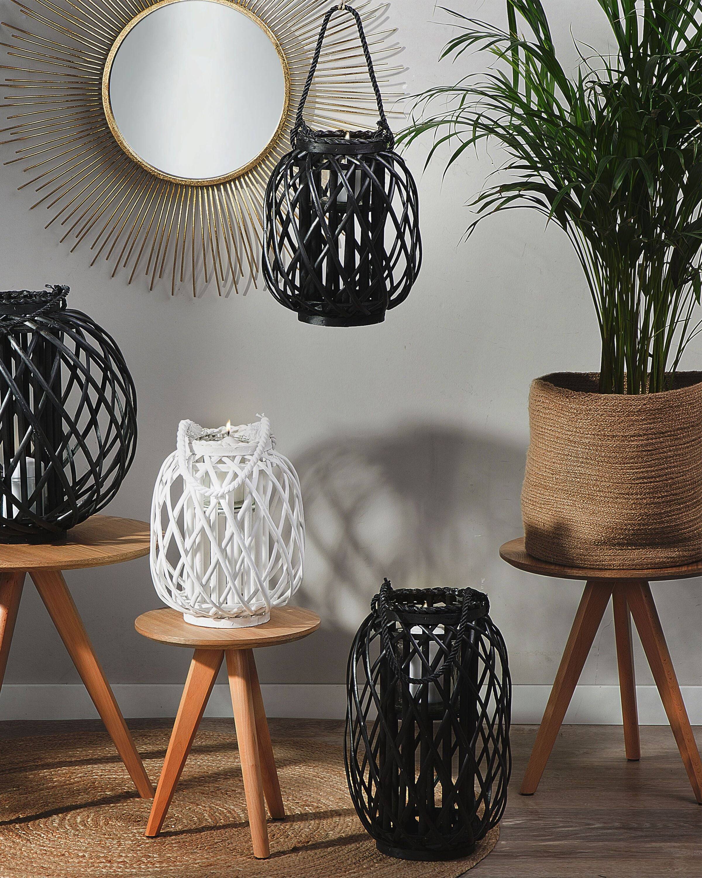Beliani - Lanterne Bois de saule Noir MAURITIUS - 25x25x30- Beliani - Image 1