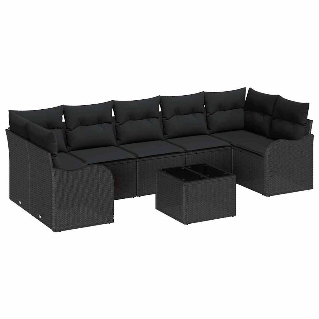 ComfortXL - Canapé Extérieur 8pcs Rotin Synthétique Noir avec Rangement Pratique et Coussins Confort Pour Été – ComfortXL Outdoor Living - Image 2