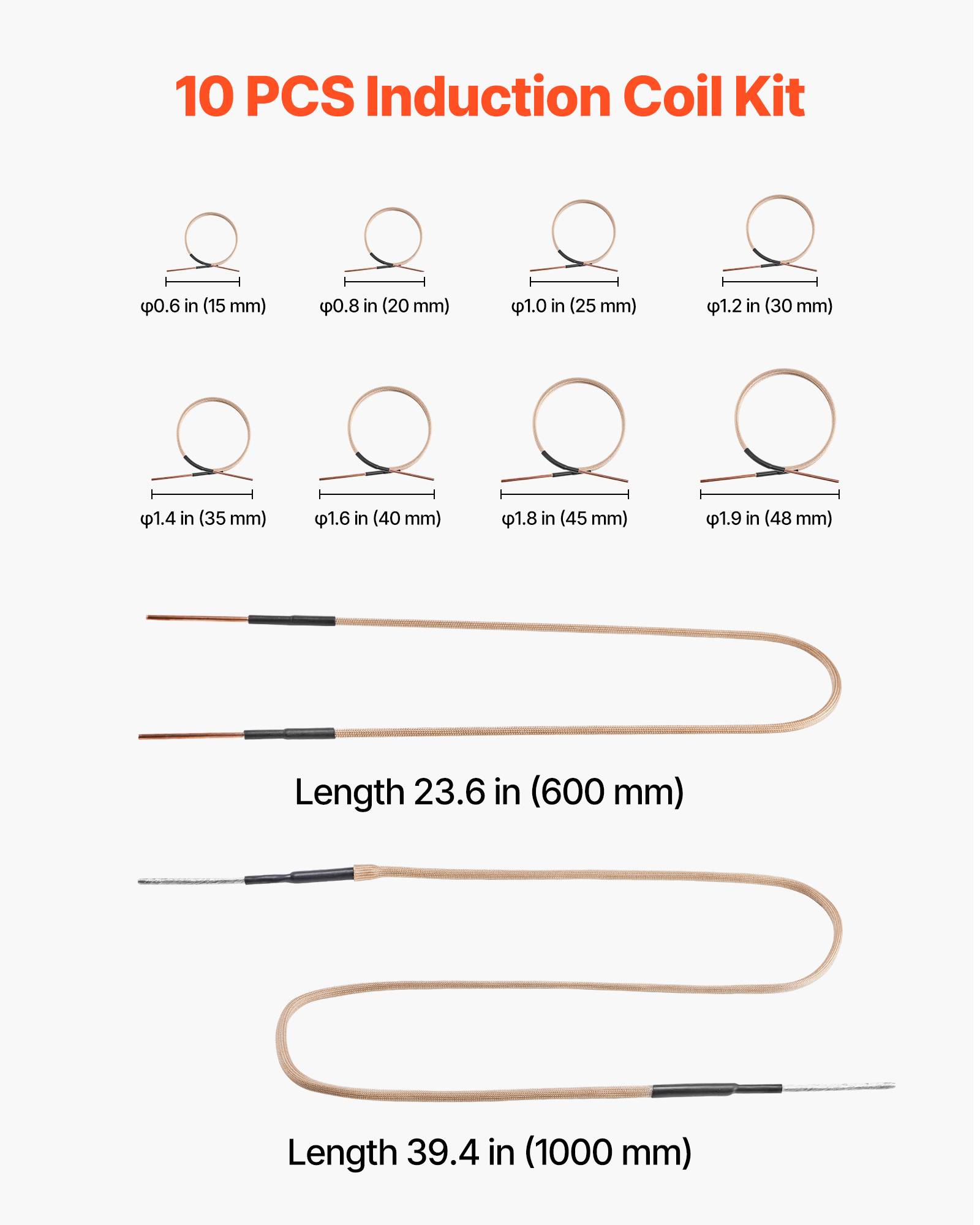 Vevor - VEVOR Kit de Bobines de Chauffage par Induction Magnétique 10PCs Entretien - Image 2